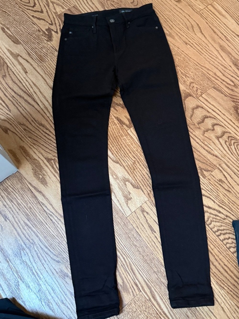 AG Los Angeles black Farrah high rise skinny jeans